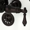 Kingston Brass CA7T5 3-3/8" Tub Wall Mount Clawfoot Tub Faucet with Hand Shower, Oil Rubbed Bronze CA7T5 - alternate 4